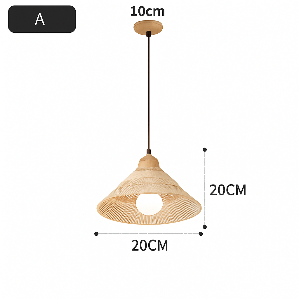 suspension japonaise moderne en bois et verre luminaire design