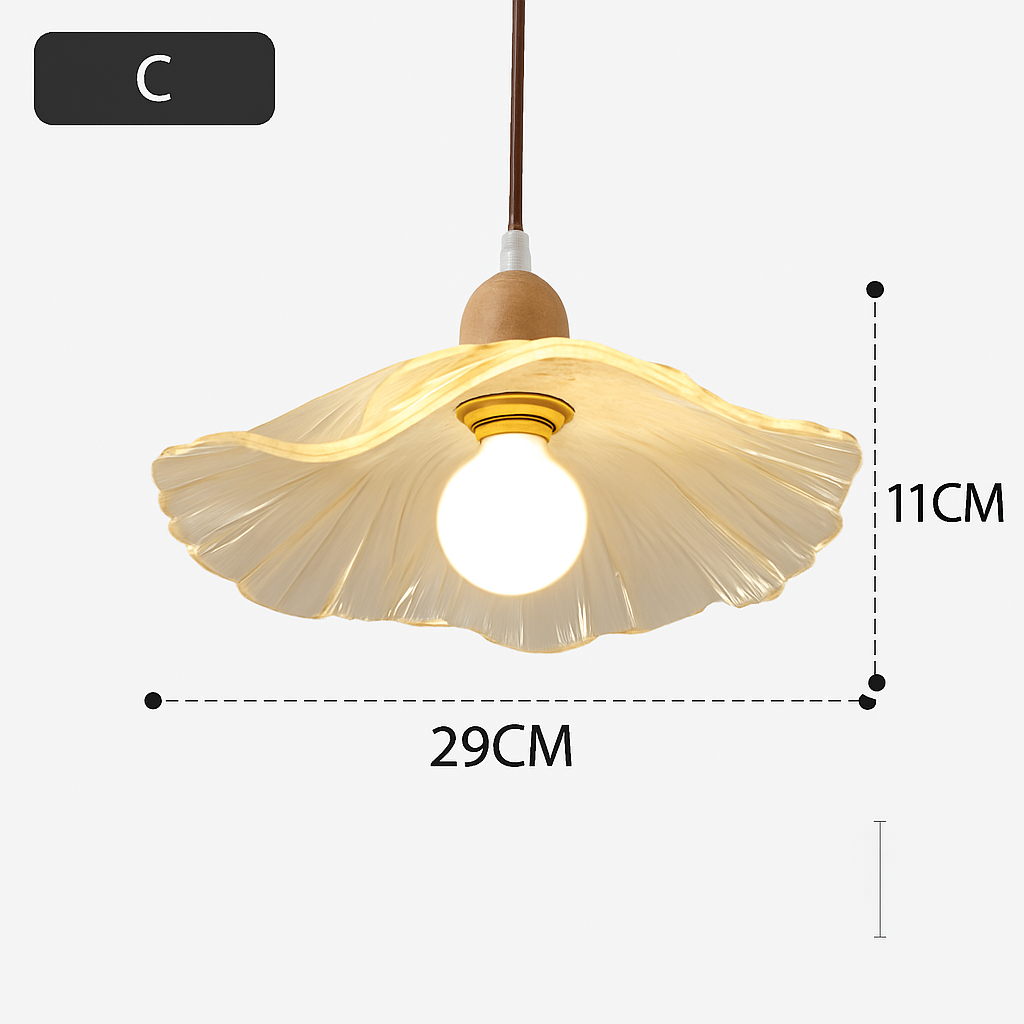 suspension japonaise moderne en bois et verre luminaire design