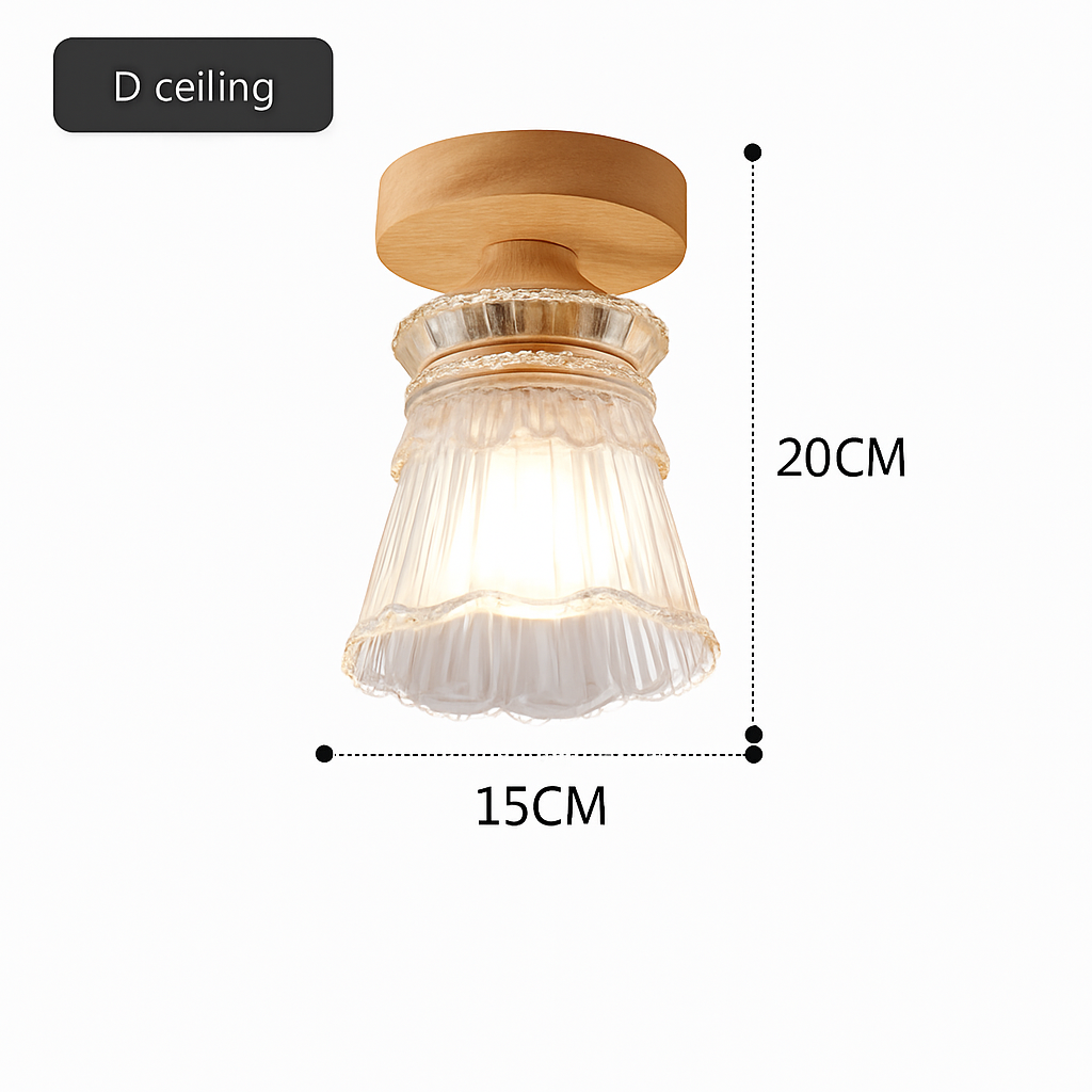suspension japonaise moderne en bois et verre luminaire design