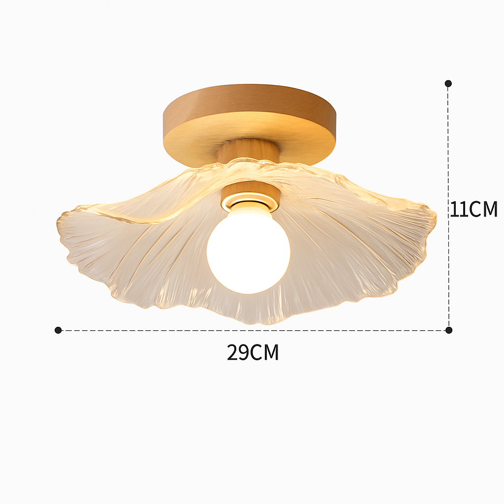 suspension japonaise moderne en bois et verre luminaire design