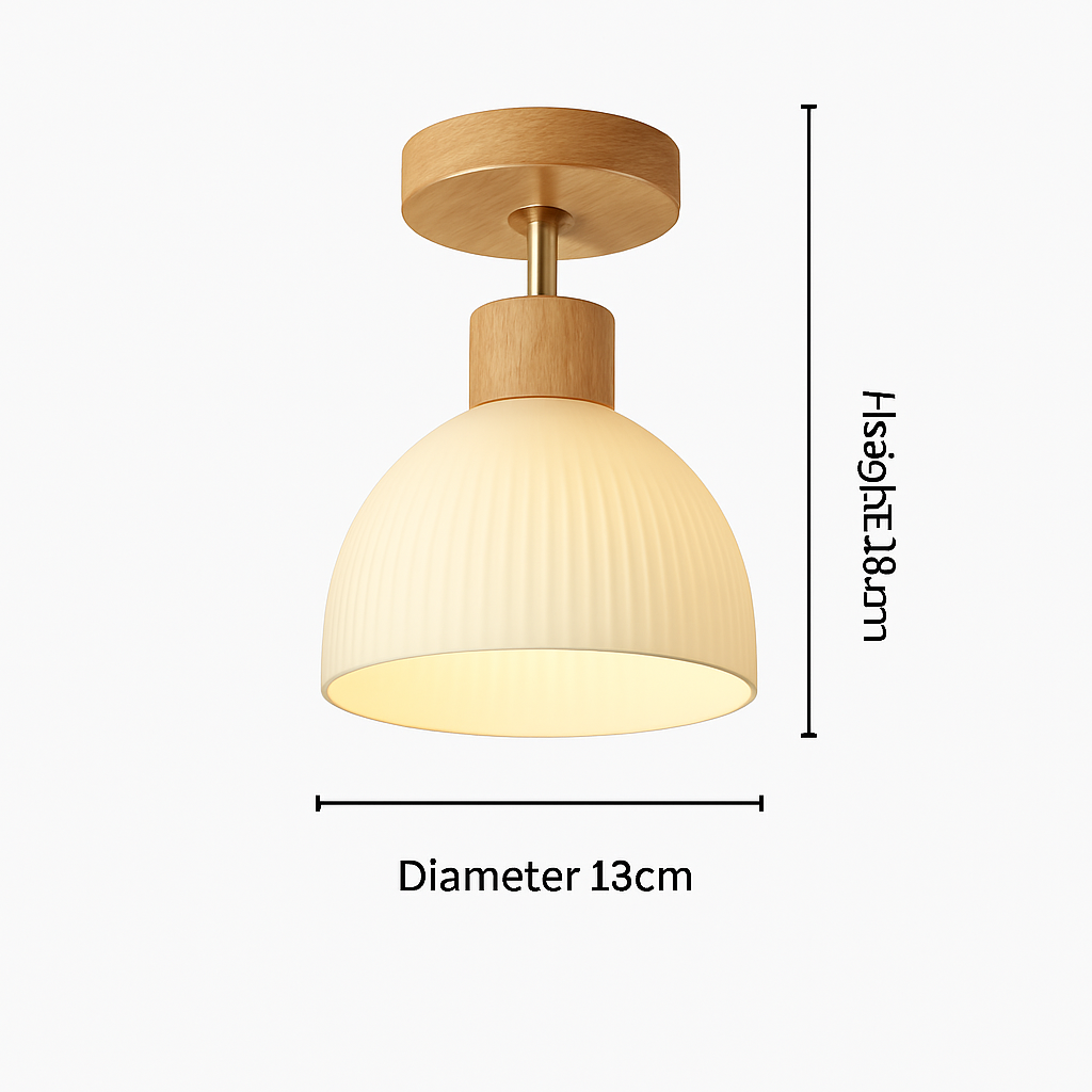 suspension japonaise moderne en bois et verre luminaire design