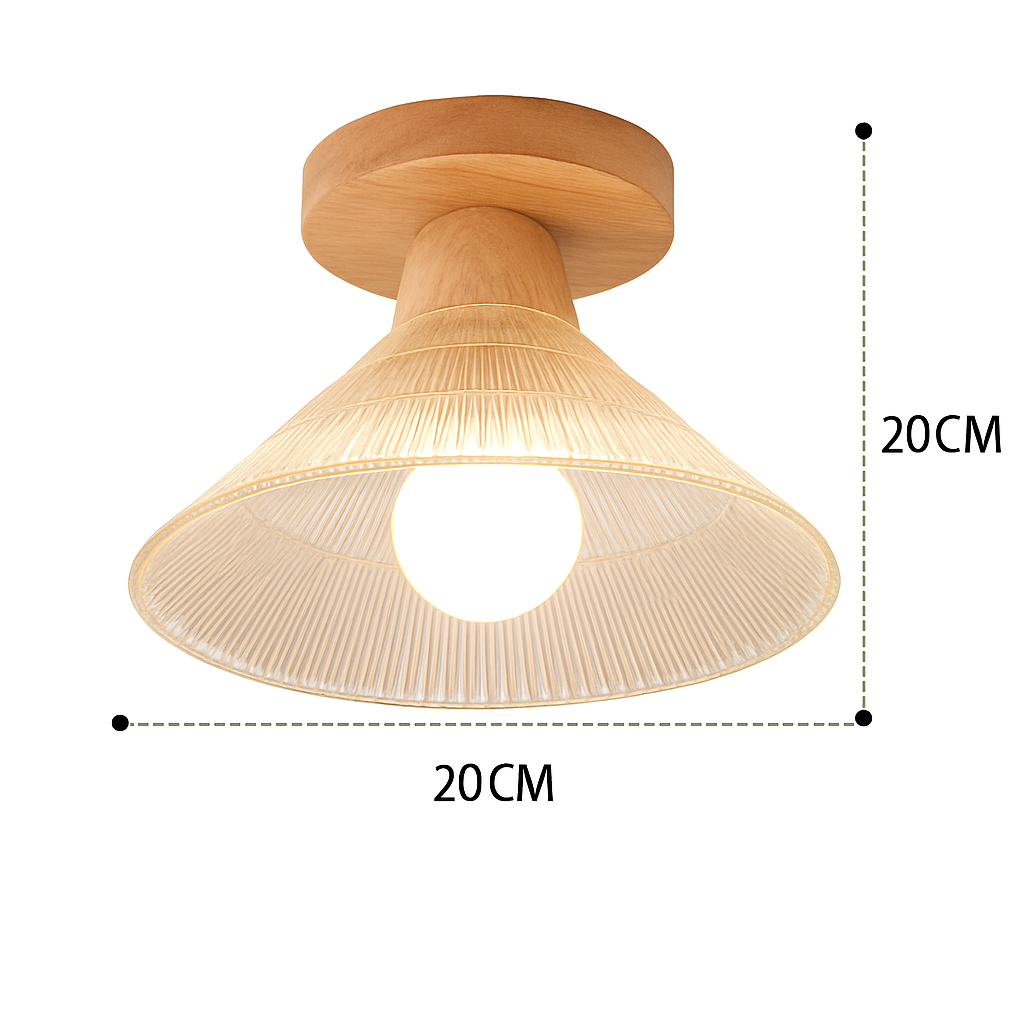 suspension japonaise moderne en bois et verre luminaire design