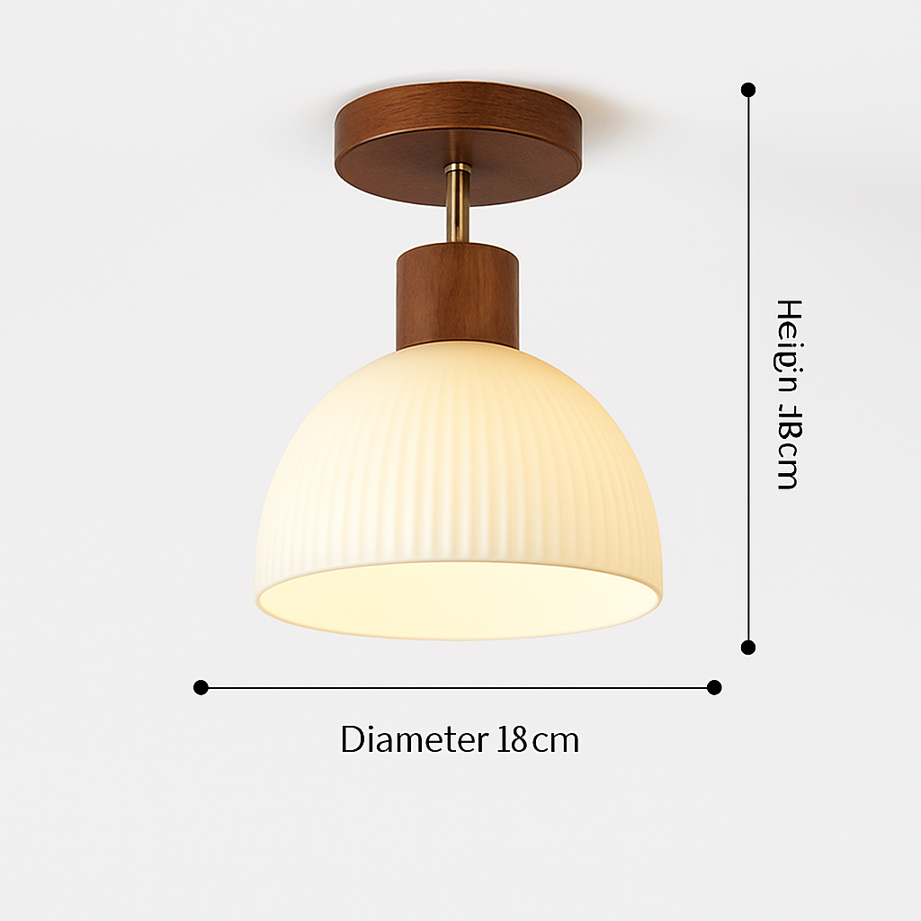 suspension japonaise moderne en bois et verre luminaire design