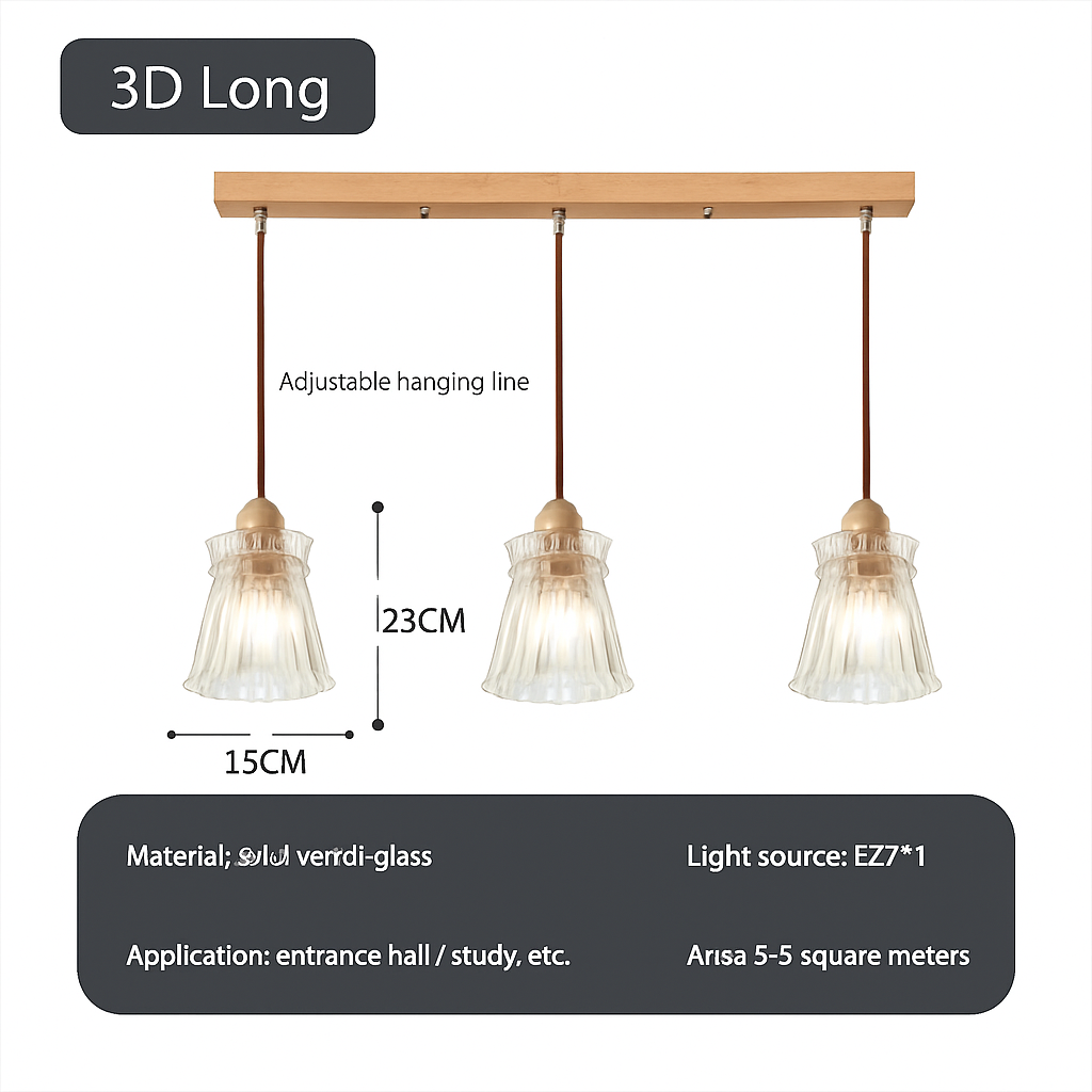 suspension japonaise moderne en bois et verre luminaire design