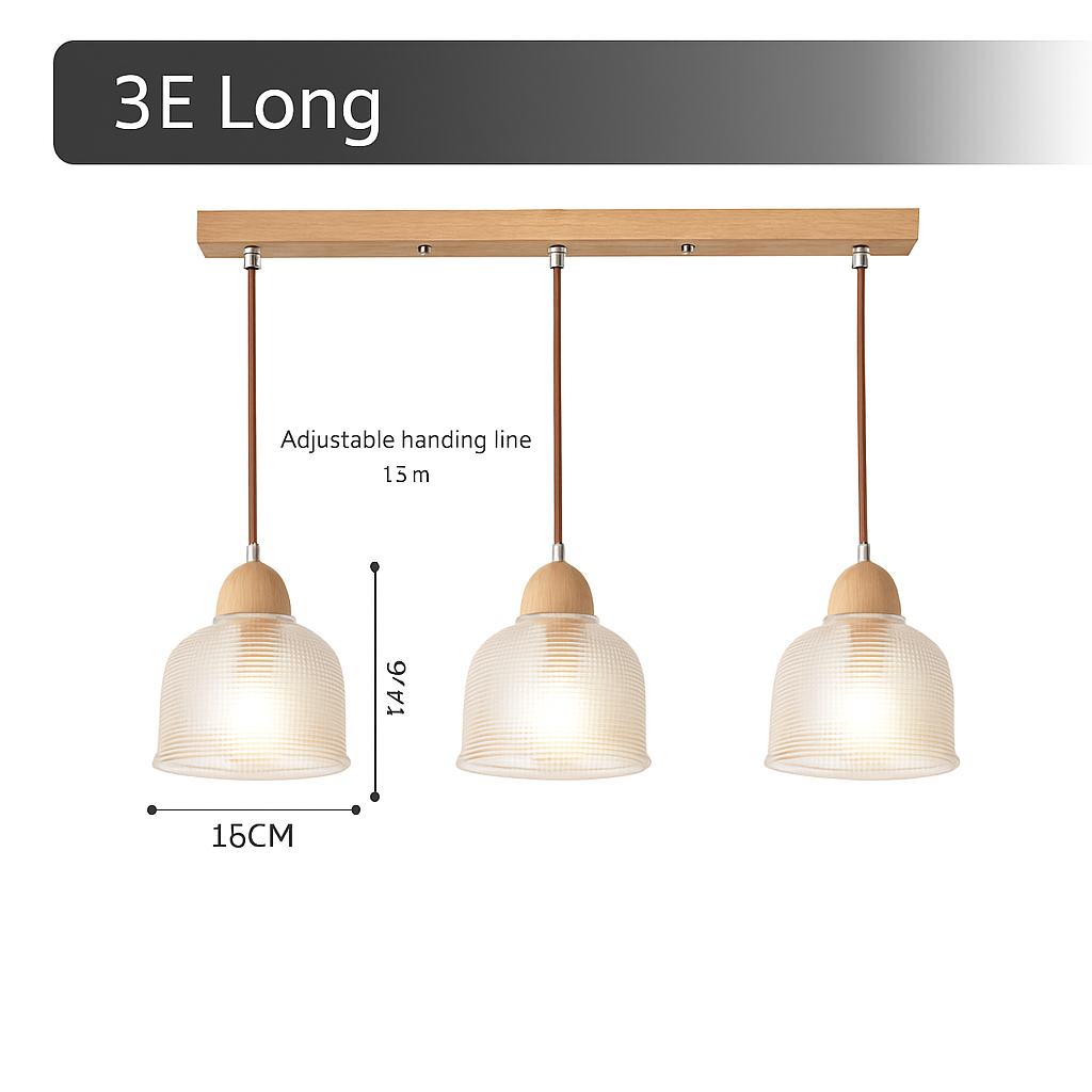 suspension japonaise moderne en bois et verre luminaire design