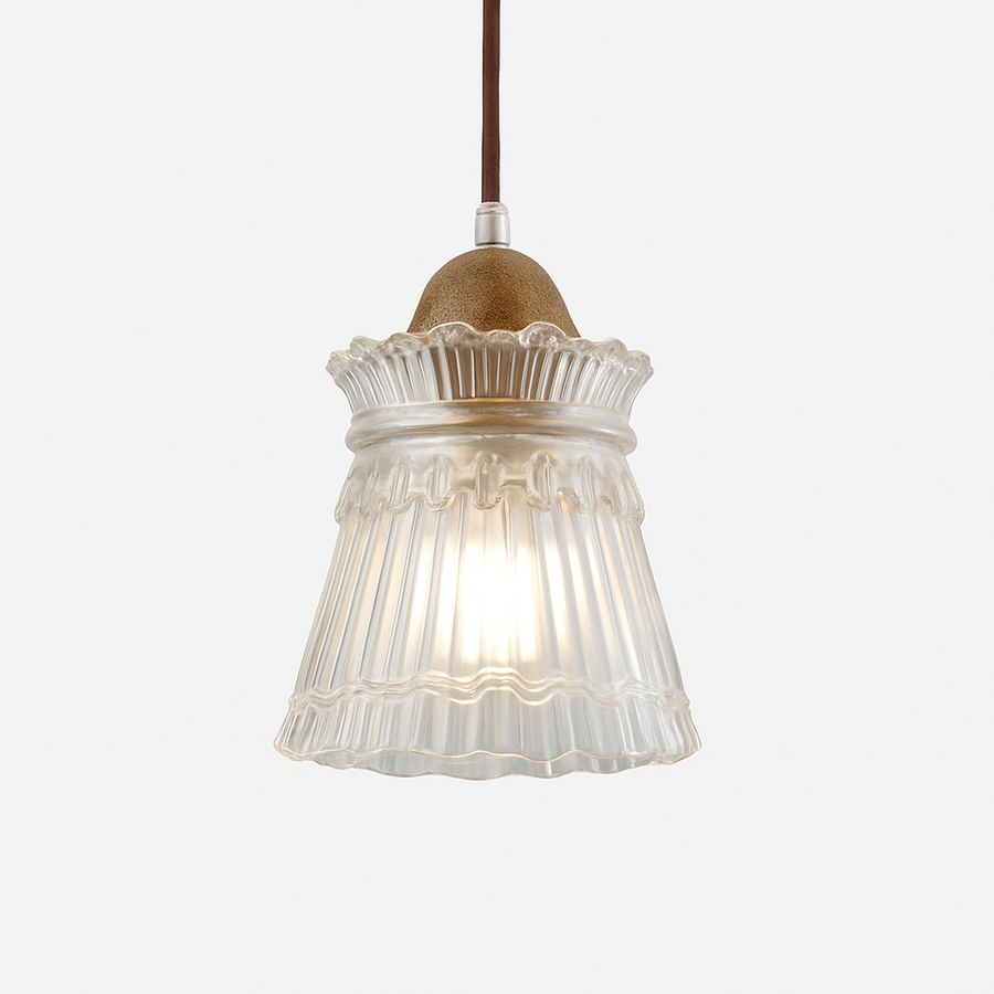 suspension japonaise moderne en bois et verre luminaire design
