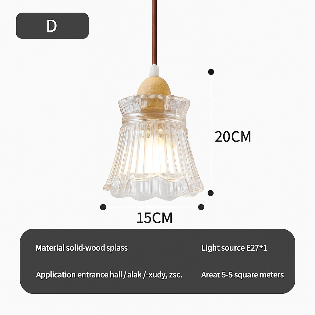 suspension japonaise moderne en bois et verre luminaire design