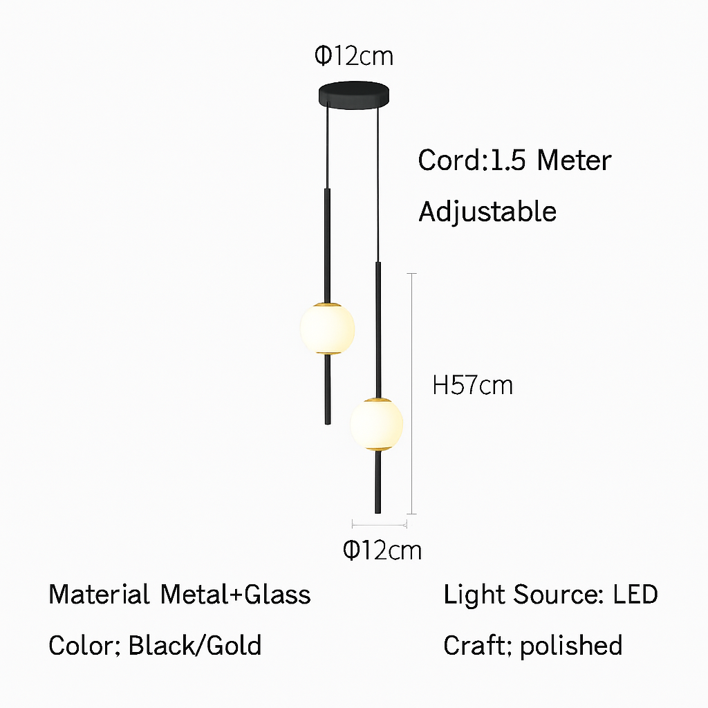Suspension élégante Fumi Gold