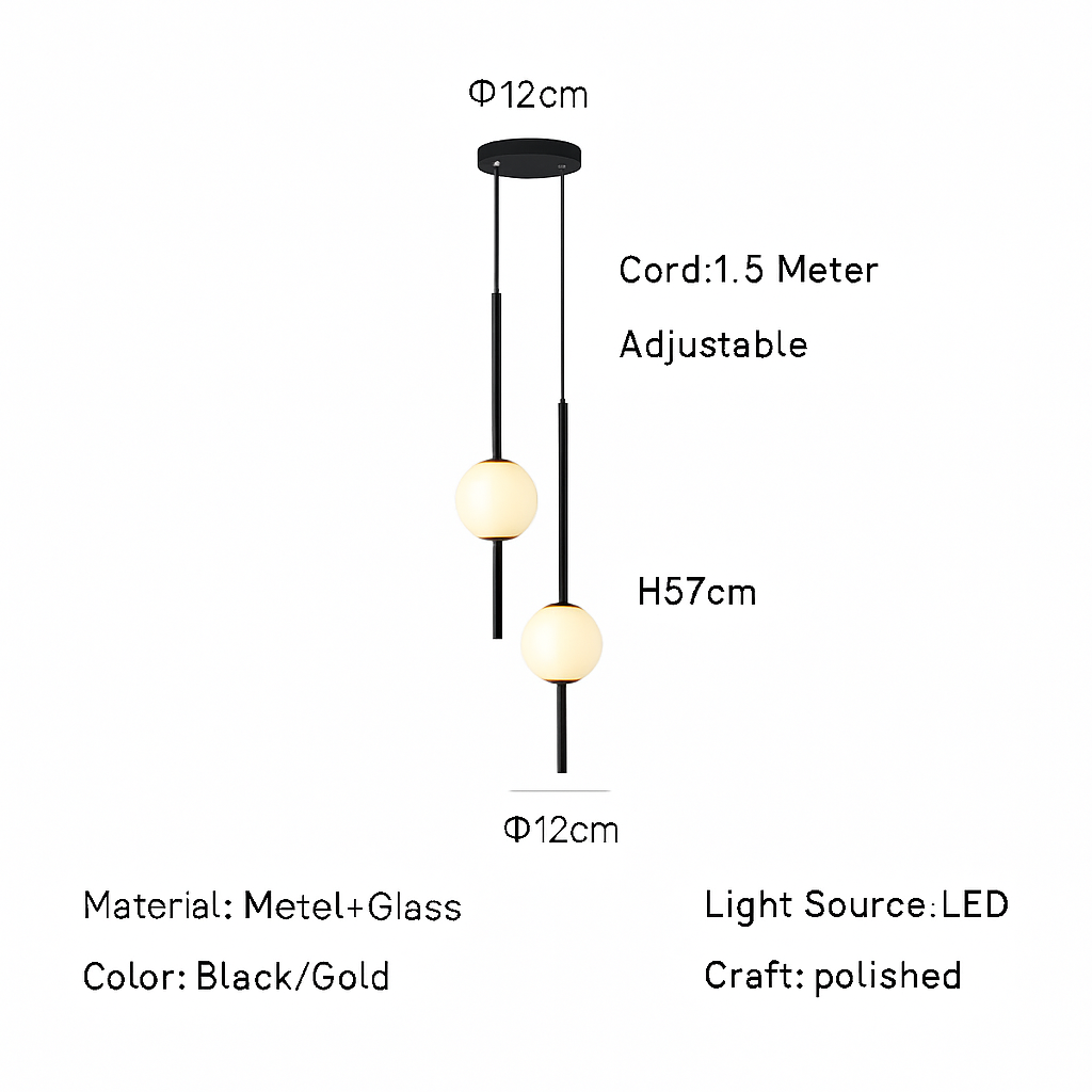 Suspension élégante Fumi Gold