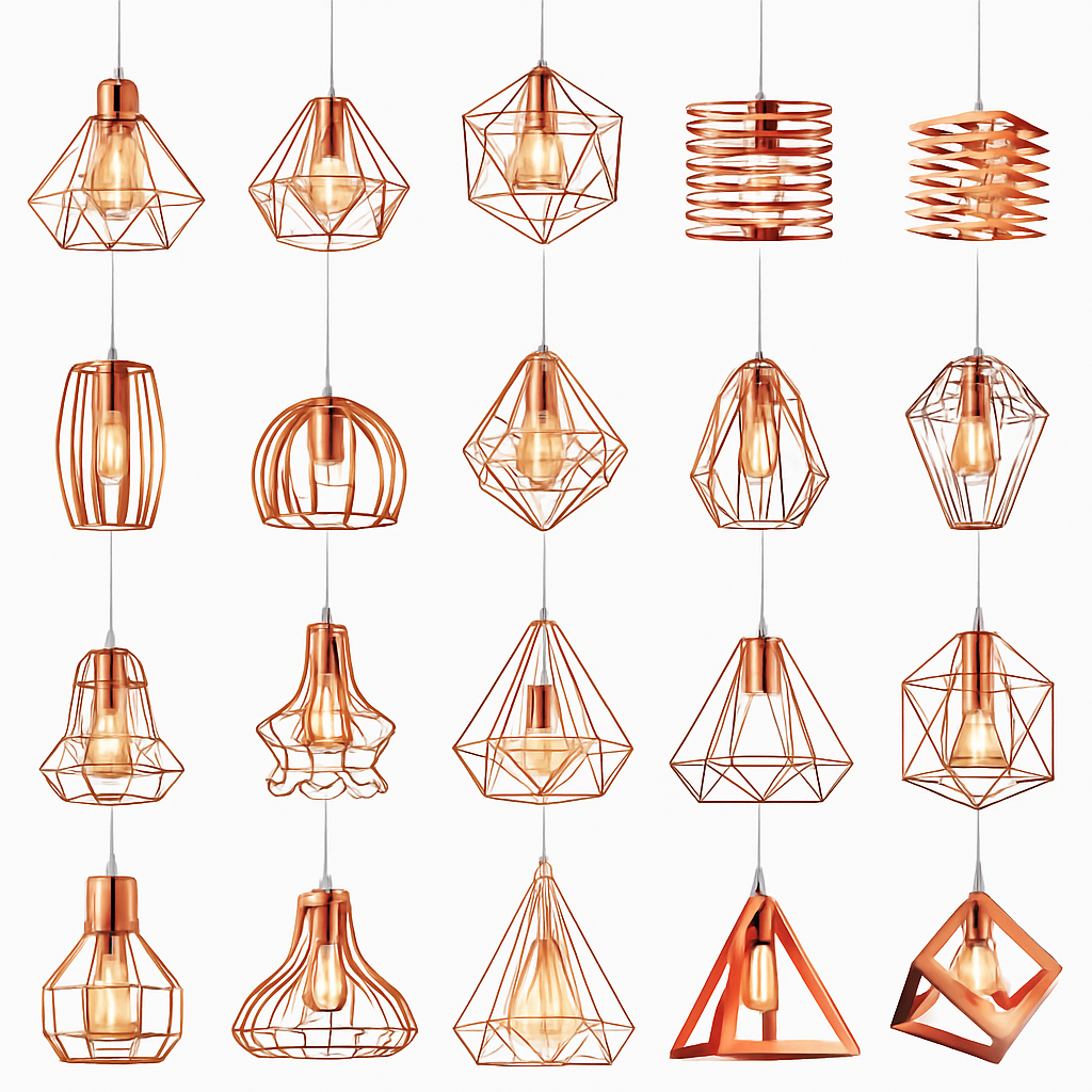Suspension lampara de techo colgante éclairage suspendu moderne Cage en fer Loft cuisine salon suspension E27 or Rose