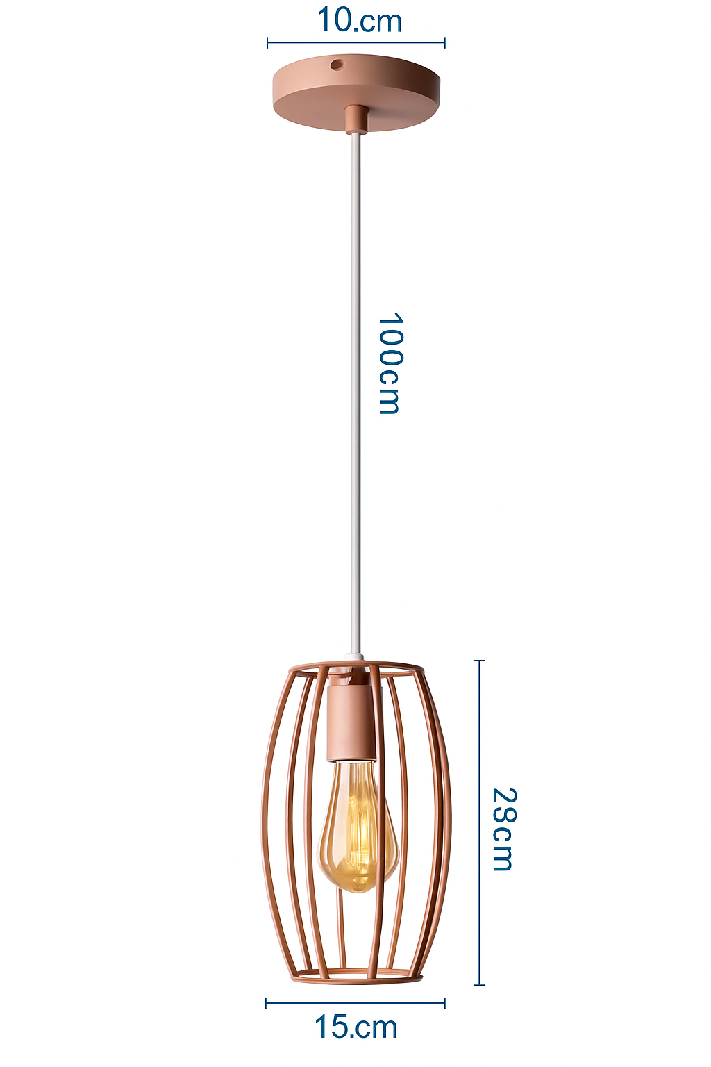 Suspension lampara de techo colgante éclairage suspendu moderne Cage en fer Loft cuisine salon suspension E27 or Rose