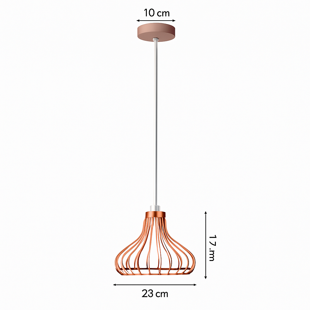 Suspension lampara de techo colgante éclairage suspendu moderne Cage en fer Loft cuisine salon suspension E27 or Rose
