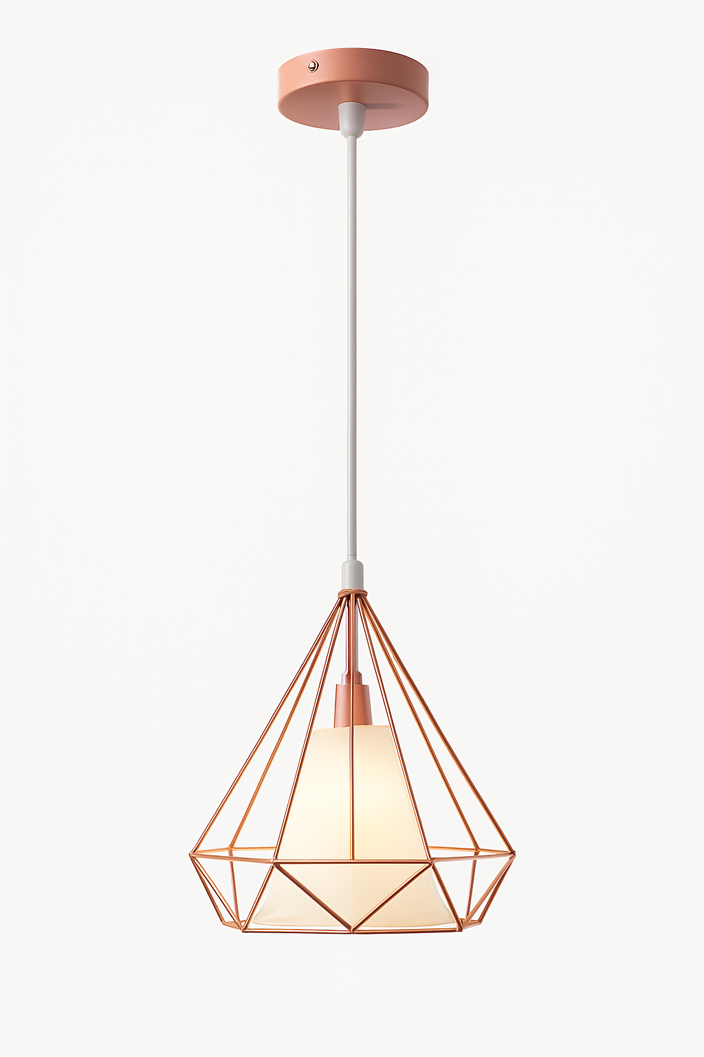 Suspension lampara de techo colgante éclairage suspendu moderne Cage en fer Loft cuisine salon suspension E27 or Rose