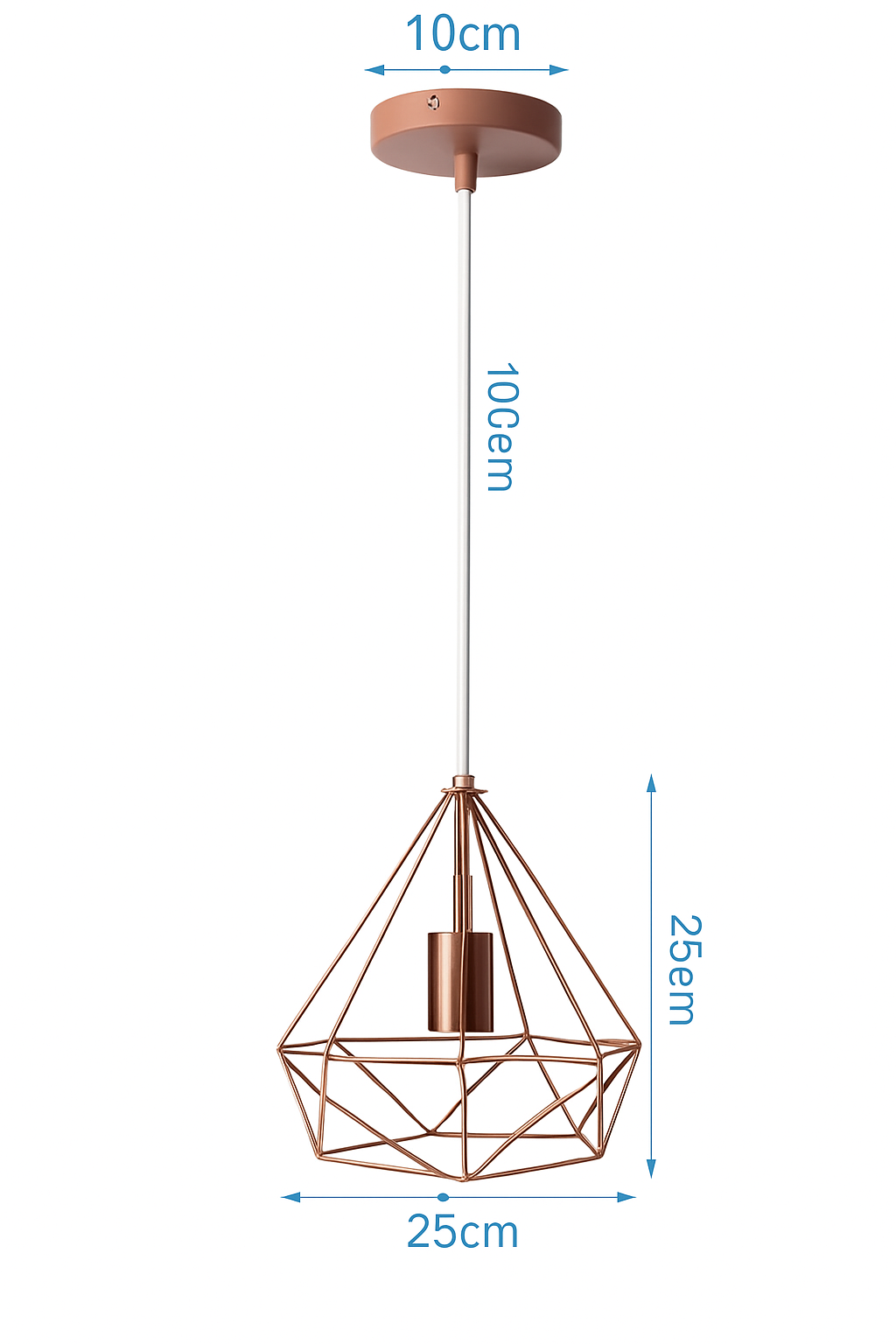 Suspension lampara de techo colgante éclairage suspendu moderne Cage en fer Loft cuisine salon suspension E27 or Rose