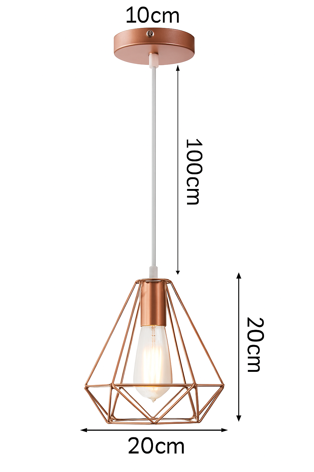 Suspension lampara de techo colgante éclairage suspendu moderne Cage en fer Loft cuisine salon suspension E27 or Rose