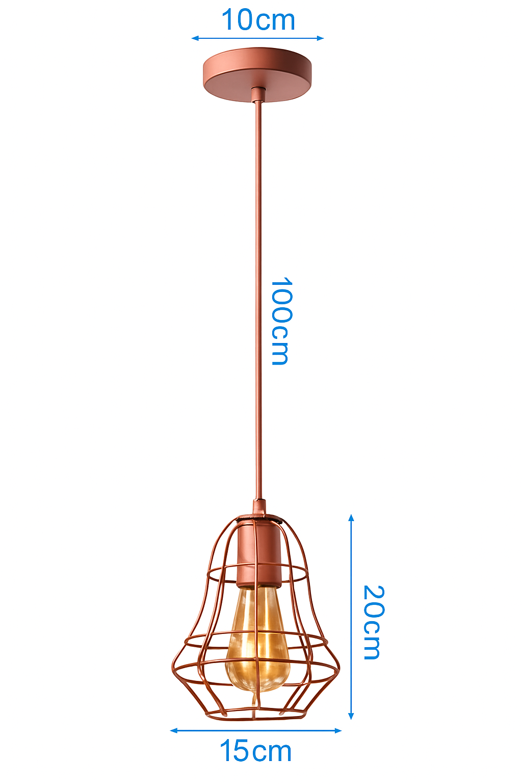 Suspension lampara de techo colgante éclairage suspendu moderne Cage en fer Loft cuisine salon suspension E27 or Rose