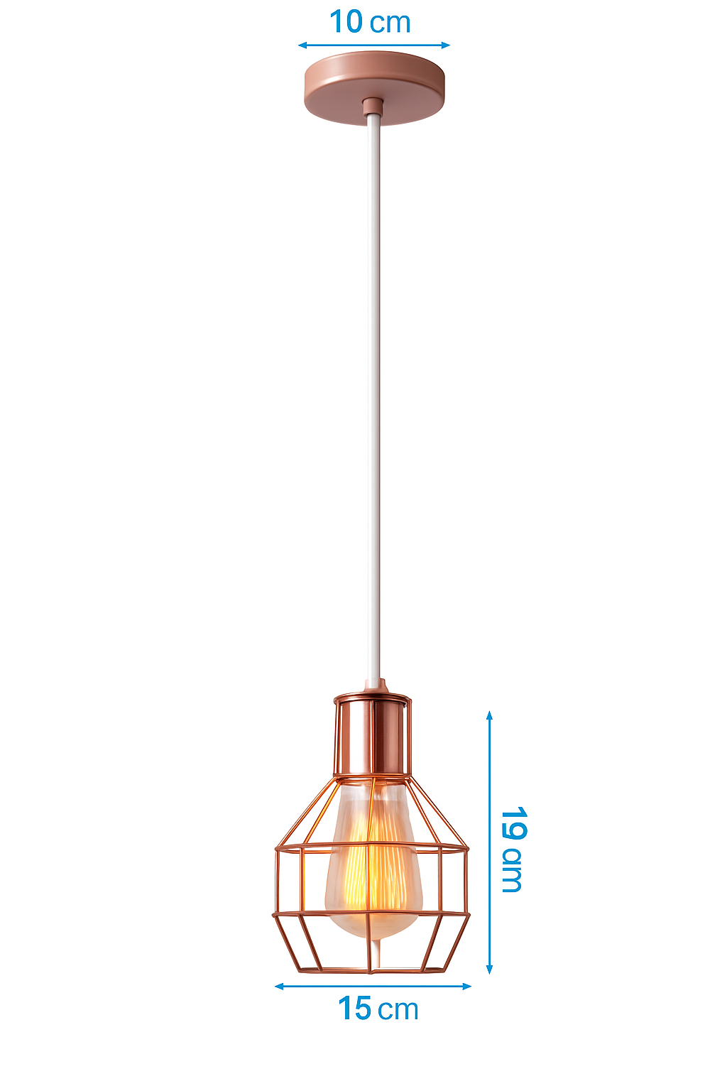 Suspension lampara de techo colgante éclairage suspendu moderne Cage en fer Loft cuisine salon suspension E27 or Rose