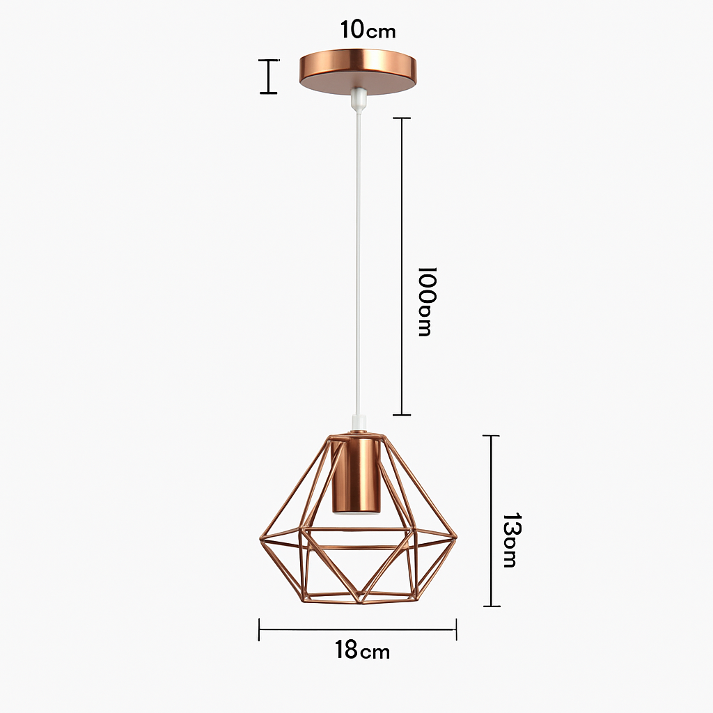Suspension lampara de techo colgante éclairage suspendu moderne Cage en fer Loft cuisine salon suspension E27 or Rose