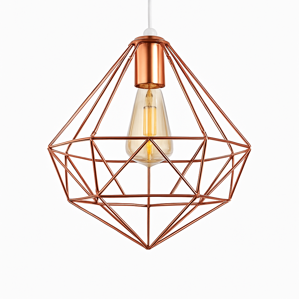 Suspension lampara de techo colgante éclairage suspendu moderne Cage en fer Loft cuisine salon suspension E27 or Rose