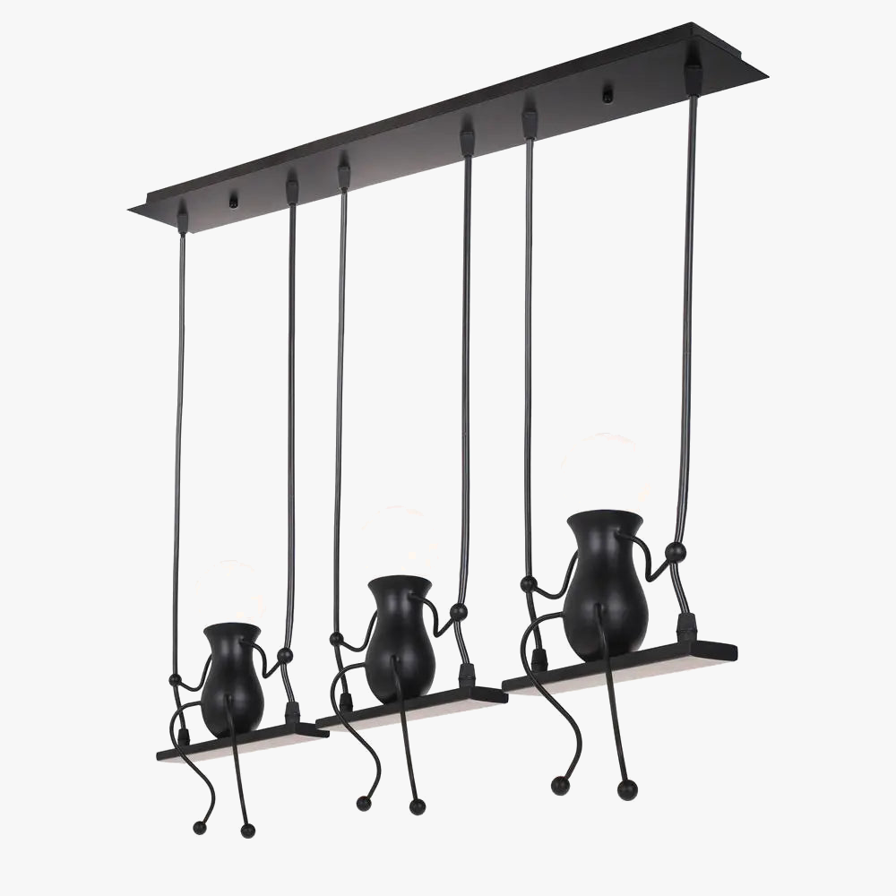 suspension lampe art décor moderne 1/3 tête