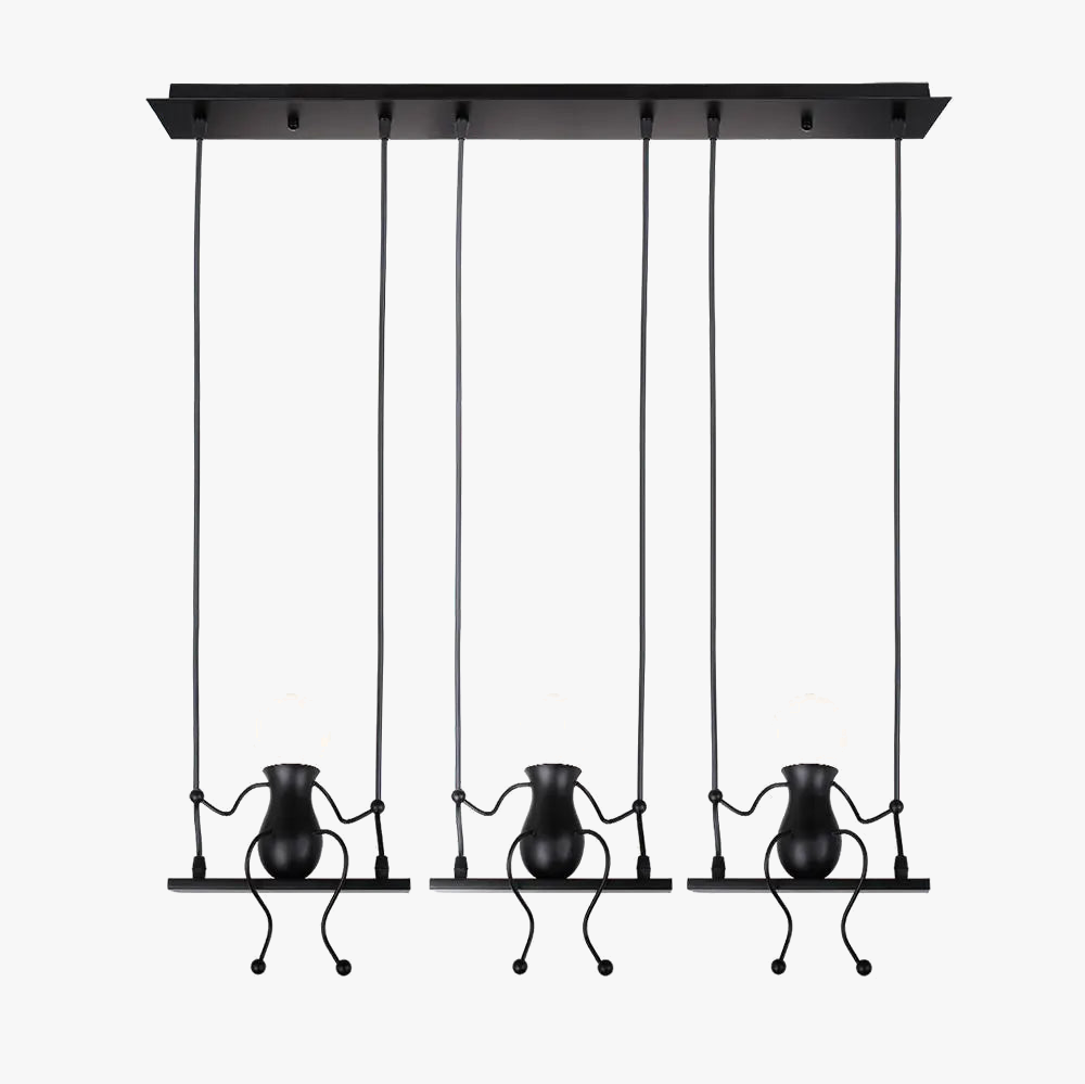 suspension lampe art décor moderne 1/3 tête