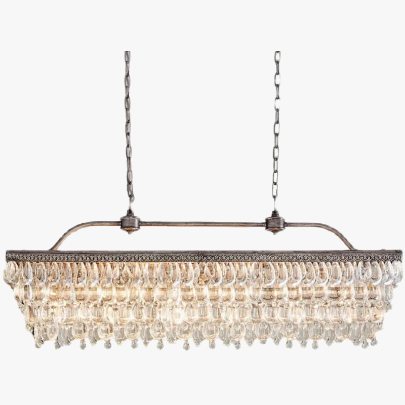 suspension larme en cristal rétro à LED pour décoration intérieure