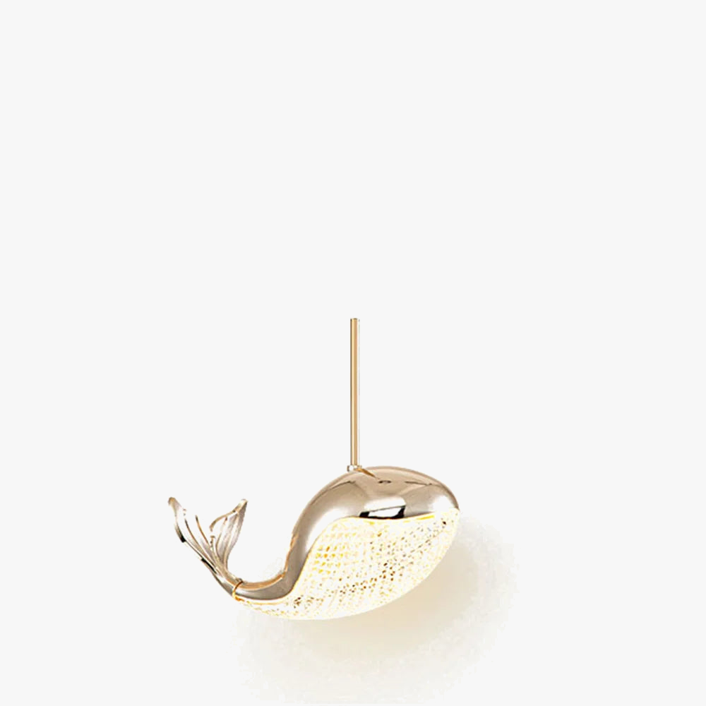 suspension led acrylique dauphin d'or pour enfants
