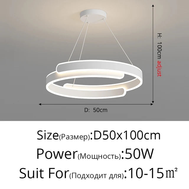 suspension led anneau design pour décoration intérieure élégante