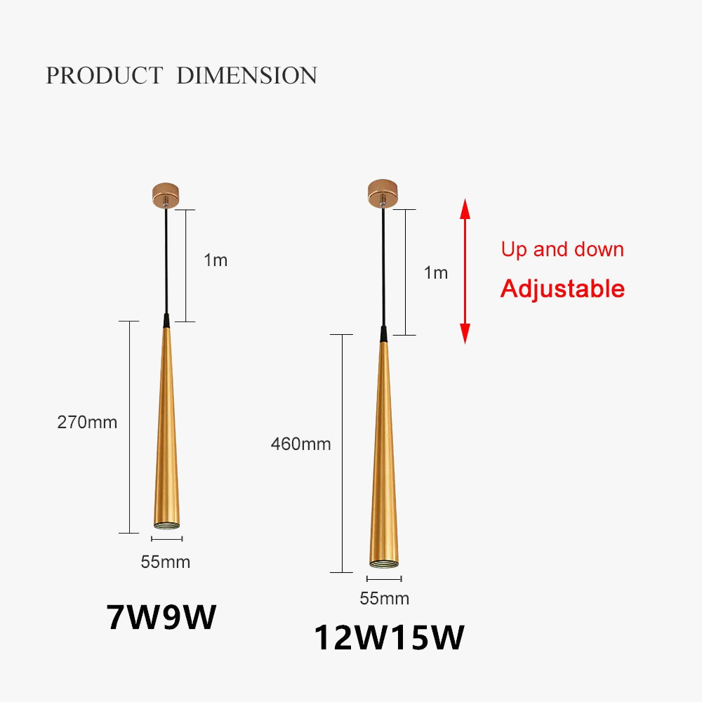 suspension led anti-éblouissement à intensité variable tube long