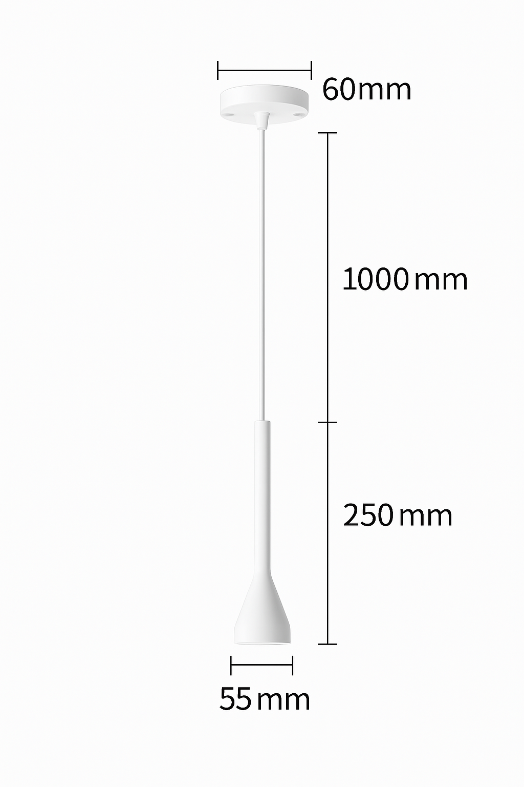 suspension LED Art créatif Long Tube