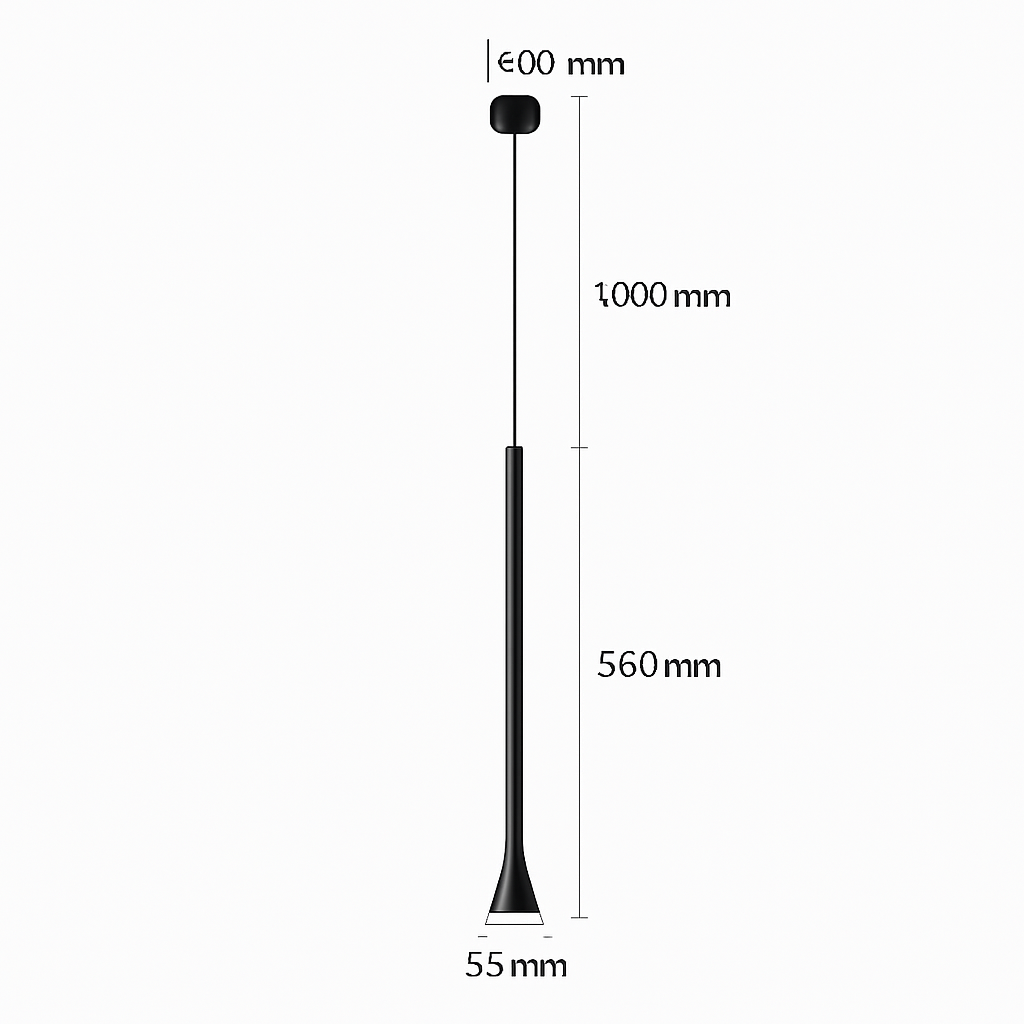 suspension LED Art créatif Long Tube