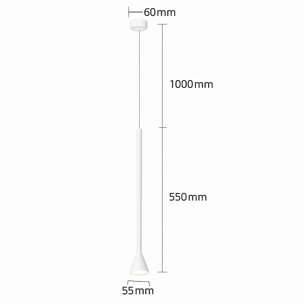 suspension LED Art créatif Long Tube