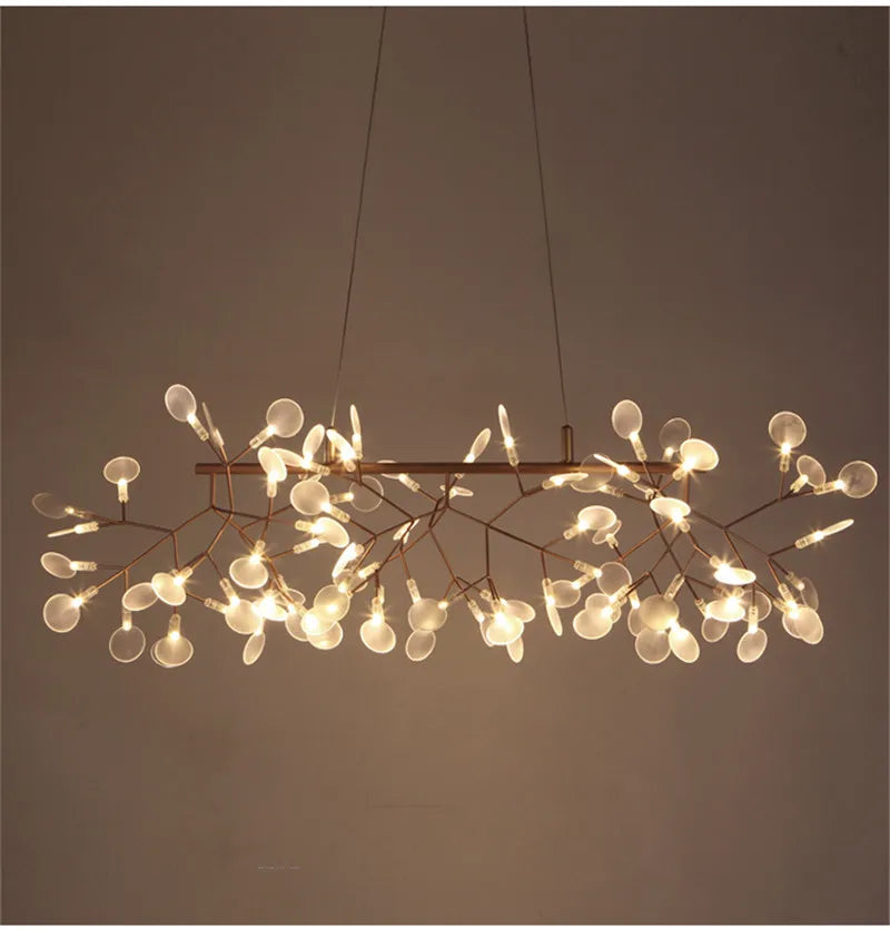 suspension led art déco en acier inoxydable et acrylique