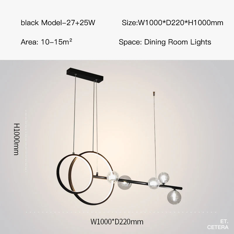 suspension à led au design minimaliste moderne pour intérieur