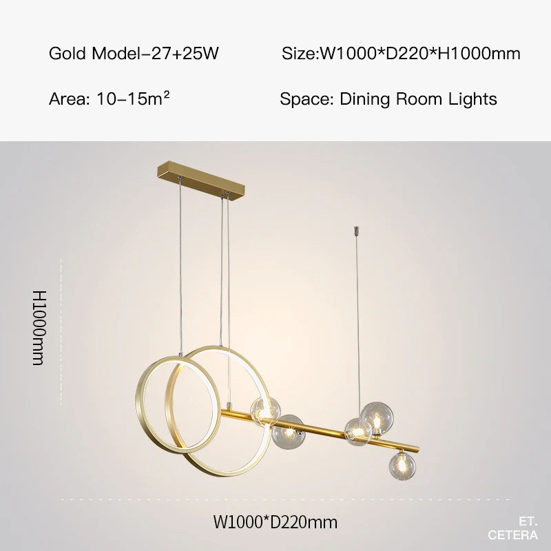 suspension à led au design minimaliste moderne pour intérieur