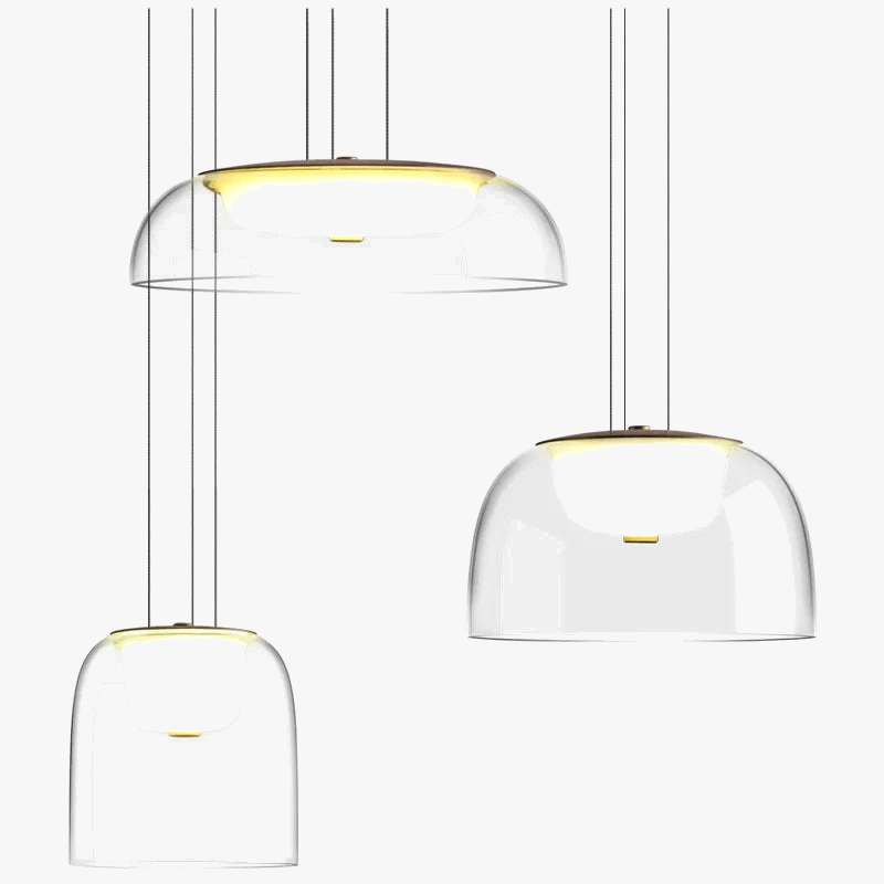 suspension à led avec couvercle en verre moderne