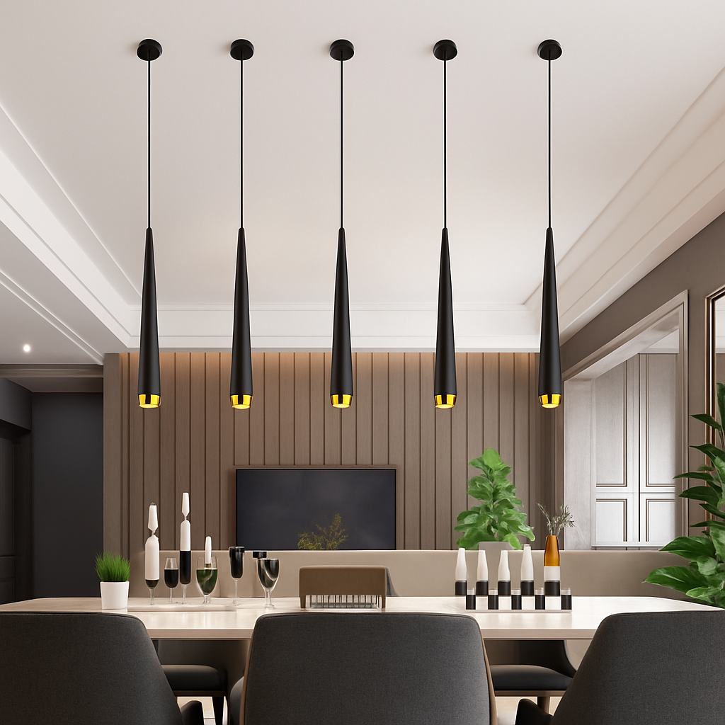 suspension led cône tube pour éclairage intérieur intensité variable