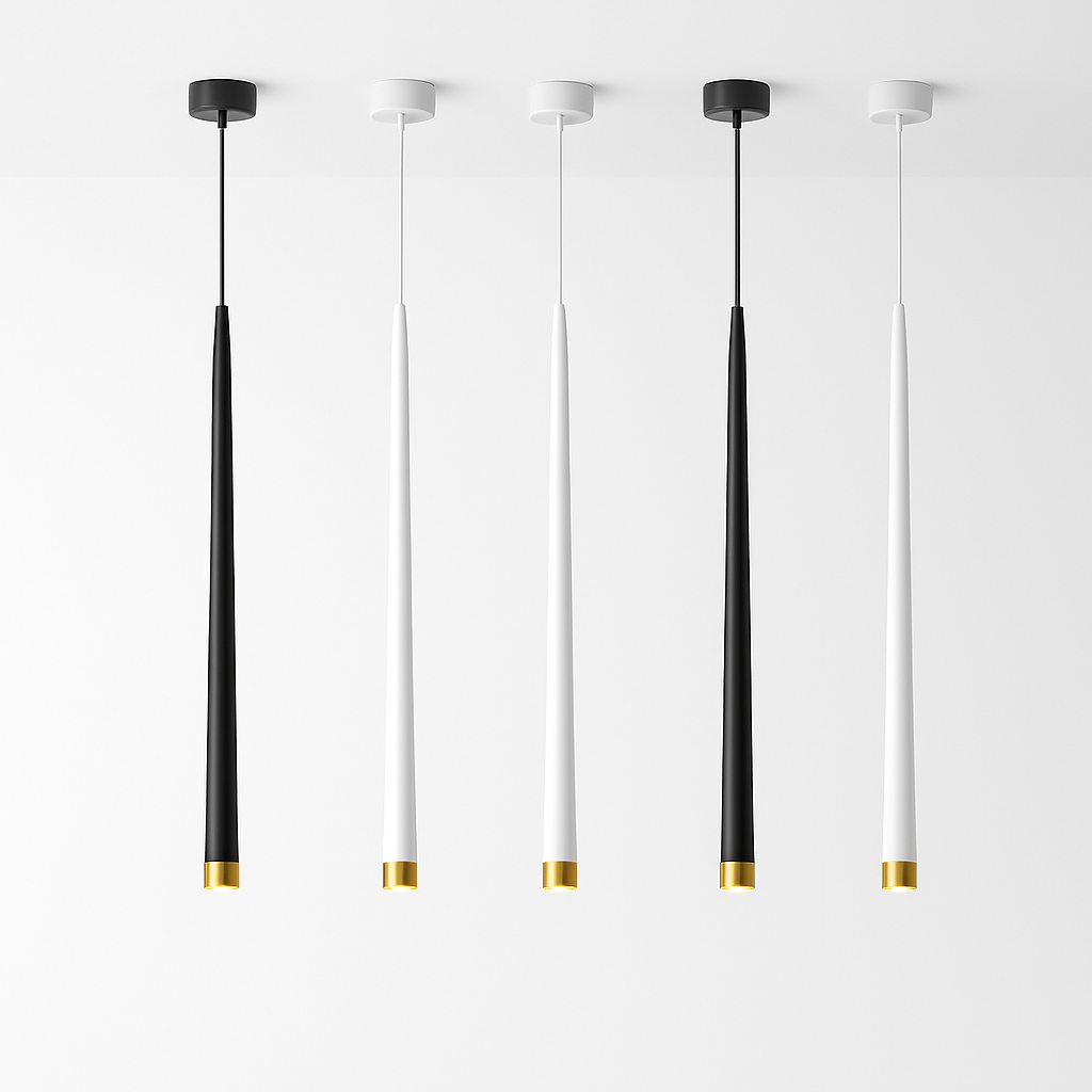 suspension led cône tube pour éclairage intérieur intensité variable