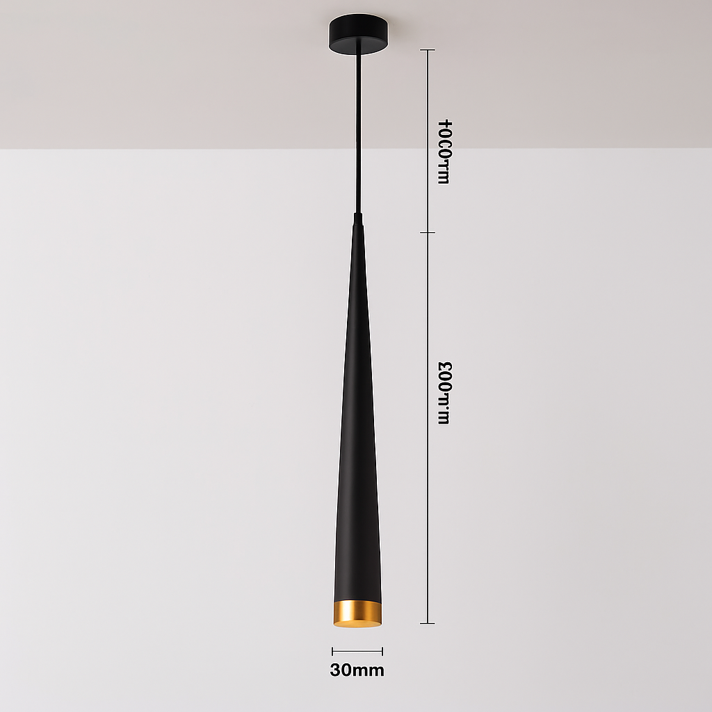 suspension led cône tube pour éclairage intérieur intensité variable