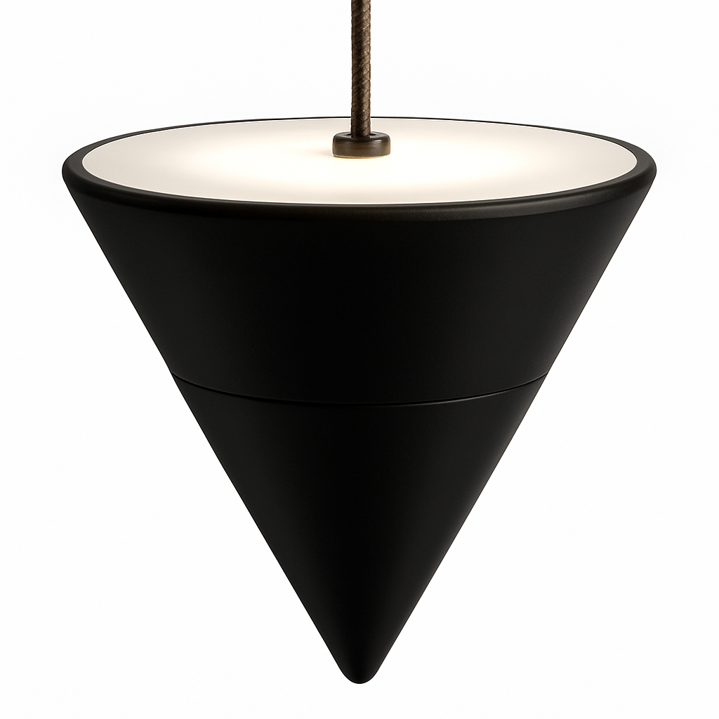 suspension led conique art déco hauteur réglable