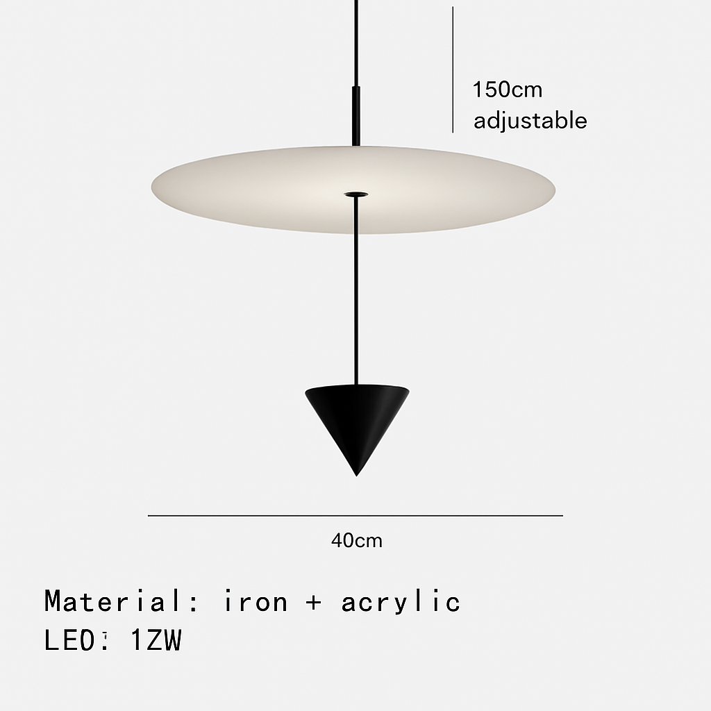 suspension led conique art déco hauteur réglable