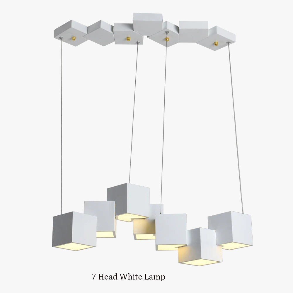 suspension led créative luminaire cube pour intérieur