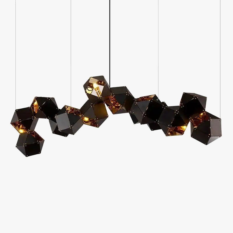 suspension led cube art déco style universel
