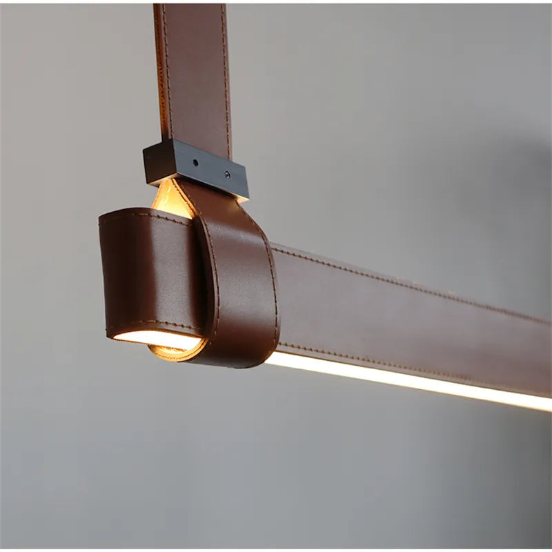 suspension led cuir modernes salle manger centrale décor maison luminaire