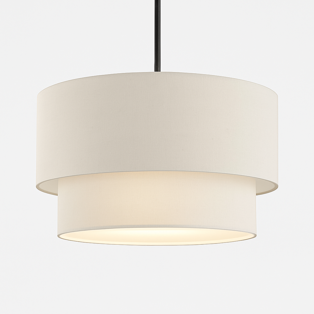 Suspension LED cylindrique en tissu Foyer