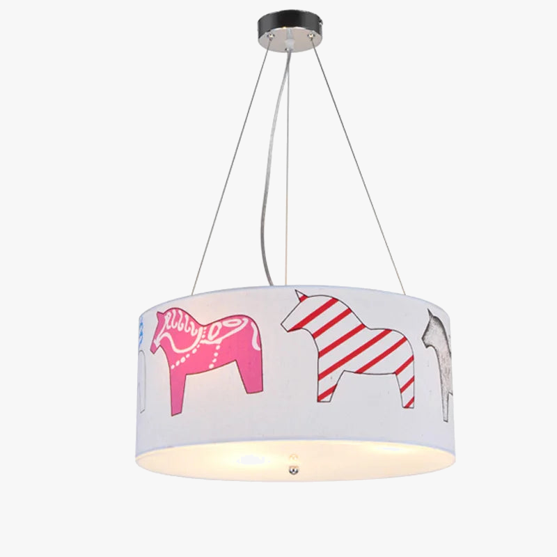 suspension LED design cheval arc-en-ciel pour enfants