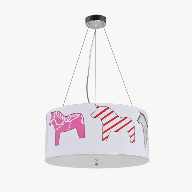 suspension LED design cheval arc-en-ciel pour enfants