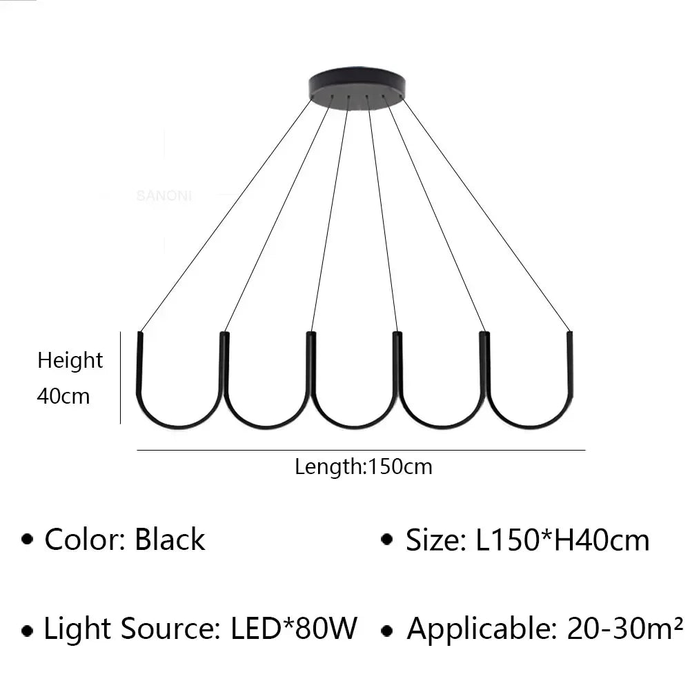 suspension LED design moderne idéale pour intérieur hôtel villa