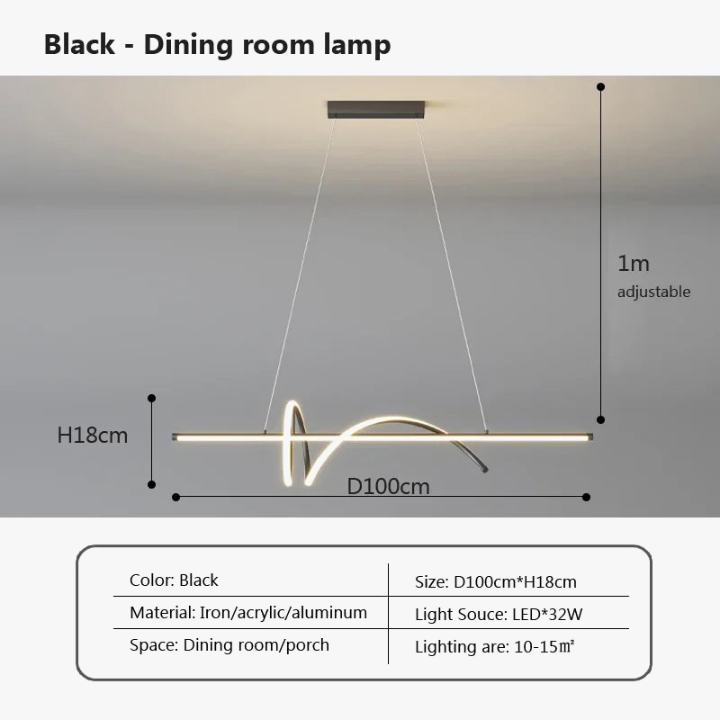 suspension LED design moderne pour restaurant