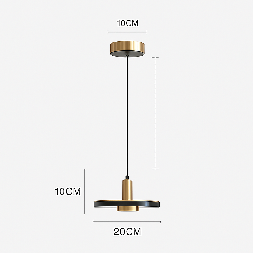 suspension LED design nordique en fer et marbre pour intérieur